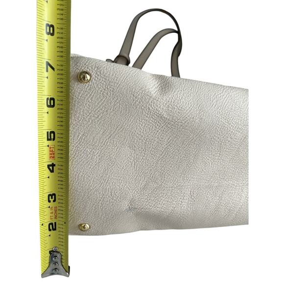 Ralph Lauren Laser Cut Perforated Chantilly Classic Tote Bag & Clutch Ivory Read - Picture 16 of 16